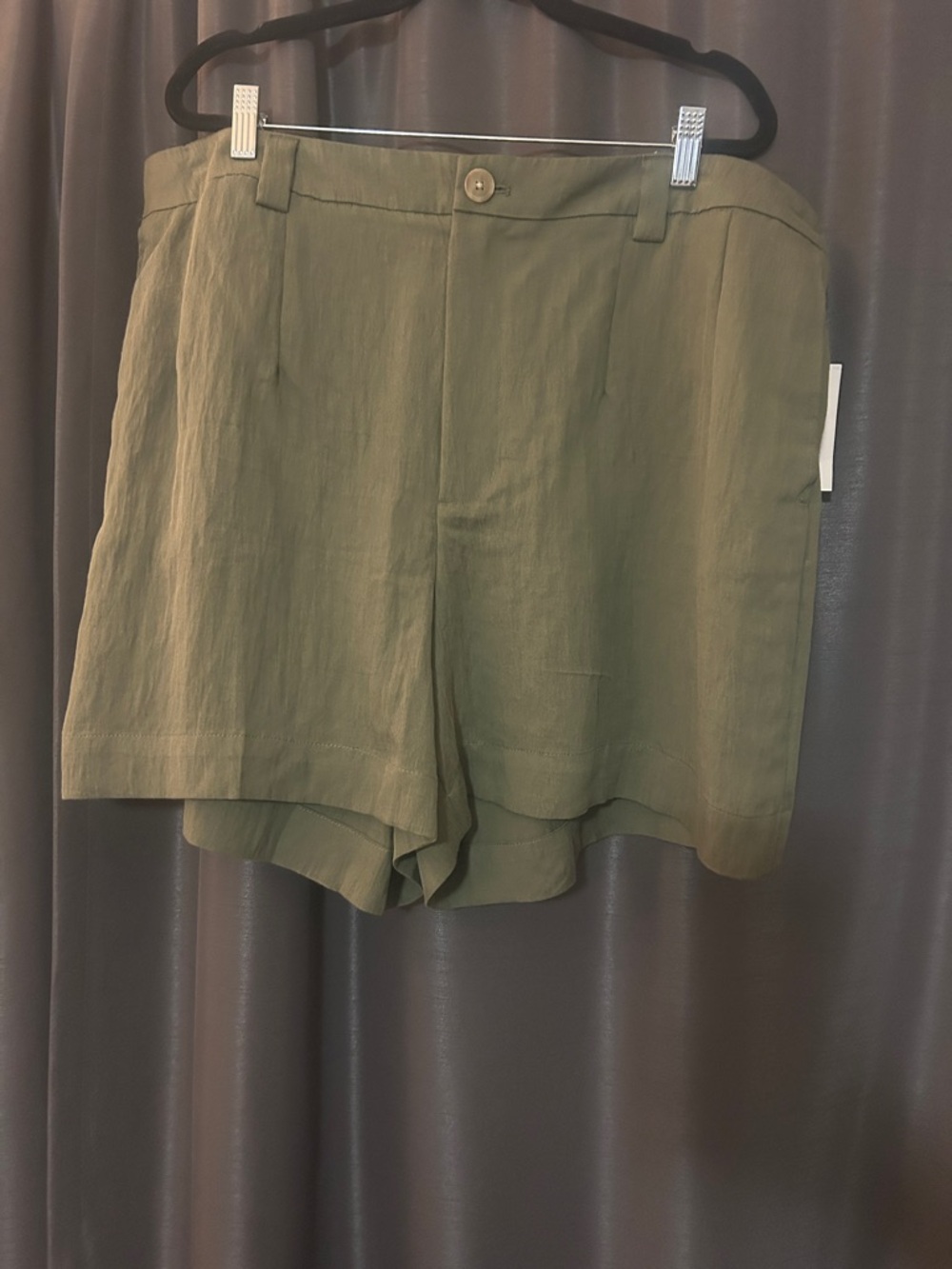 a new day Olive Green High-Rise Linen Blend Shorts